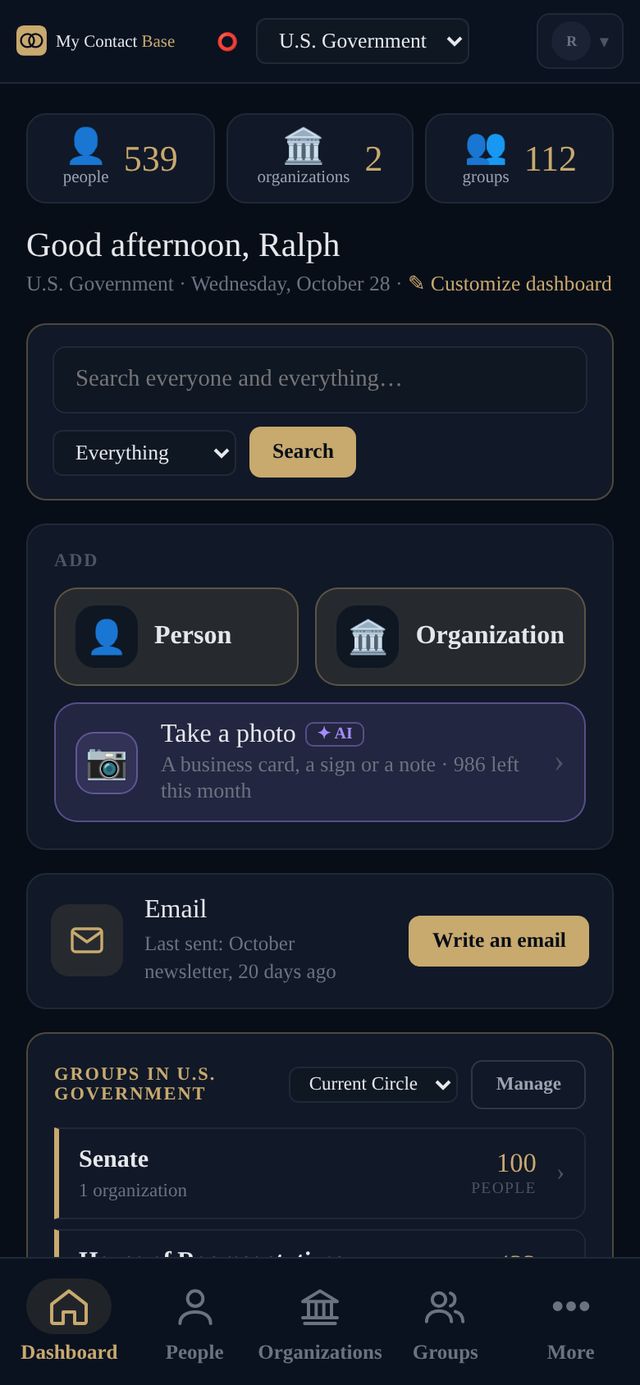 Dashboard on a phone